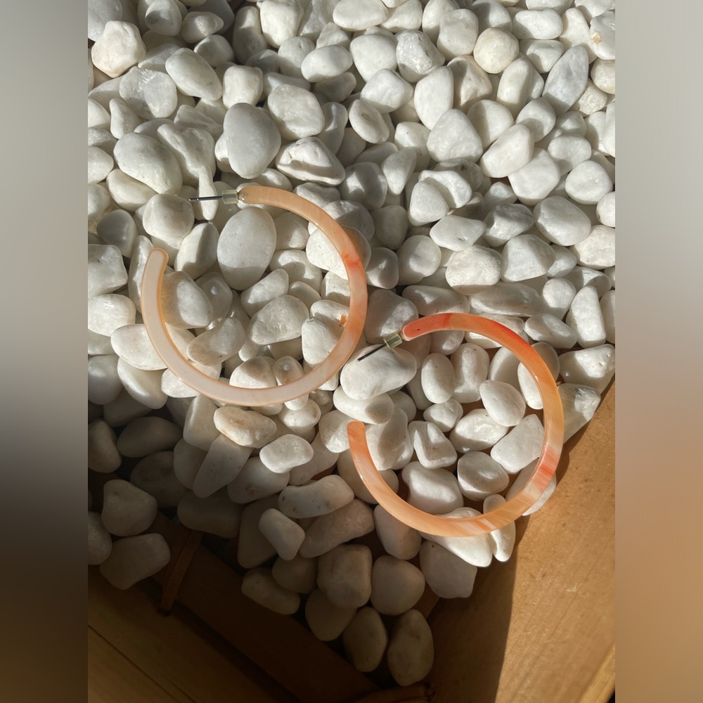 Orange Hoop Earrings - Picture 5 of 5
